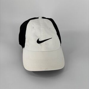 Nike Heritage86 Mesh Trucker Cap Hat Swoosh Logo White Black Adjustable Golg